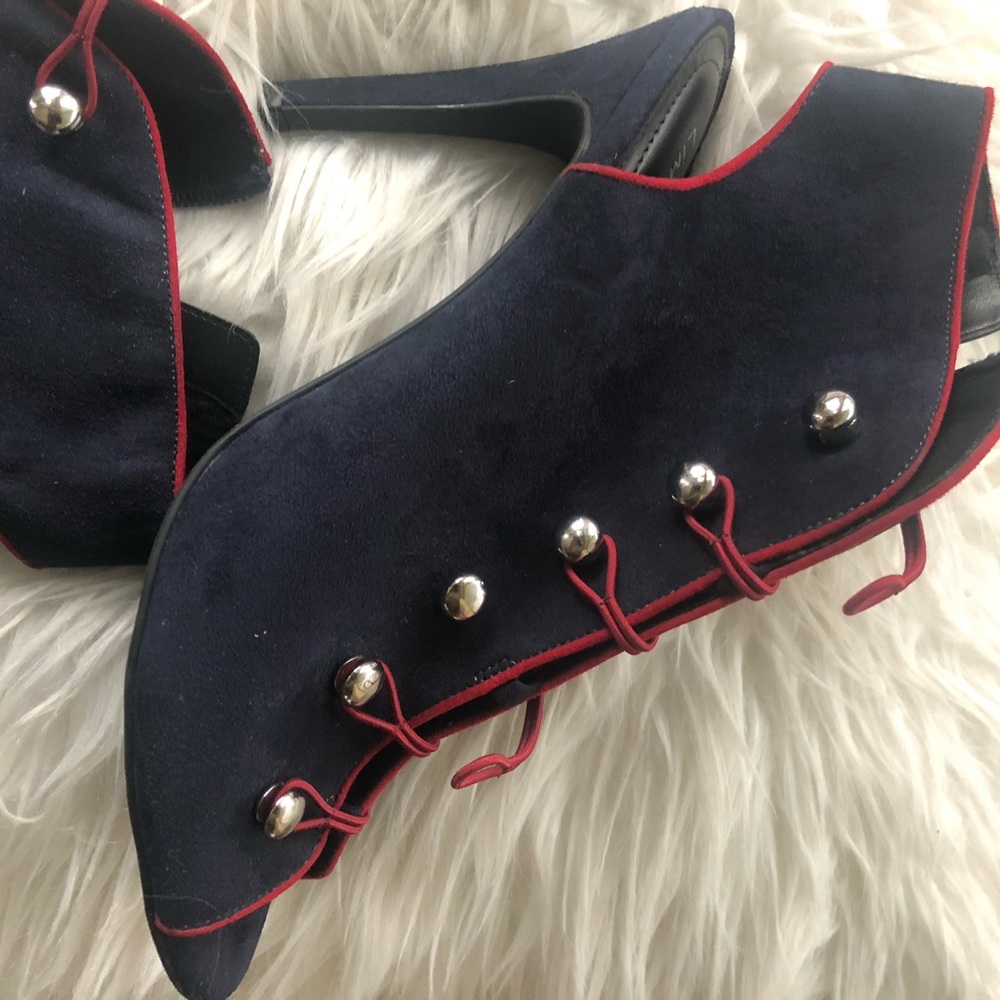 Red and Blue short ankle boot
